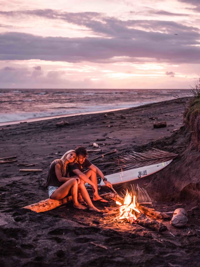 Couple sitting on beach