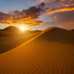 beautiful sand dunes in the sahara desert