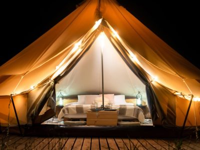 Glamping tents are the popular answer to where to stay in the Agafay Desert